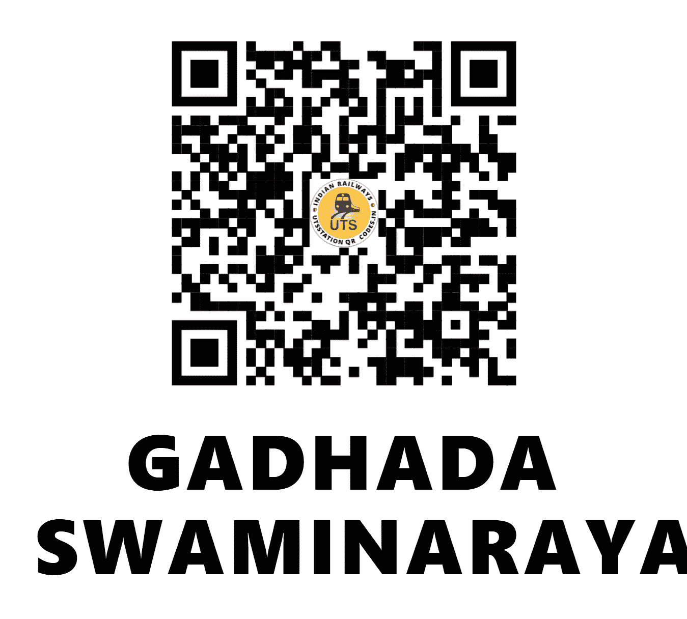 UTS QR Code for GADHADA SWAMINARAYAN - GDSN (WR - GUJARAT)
