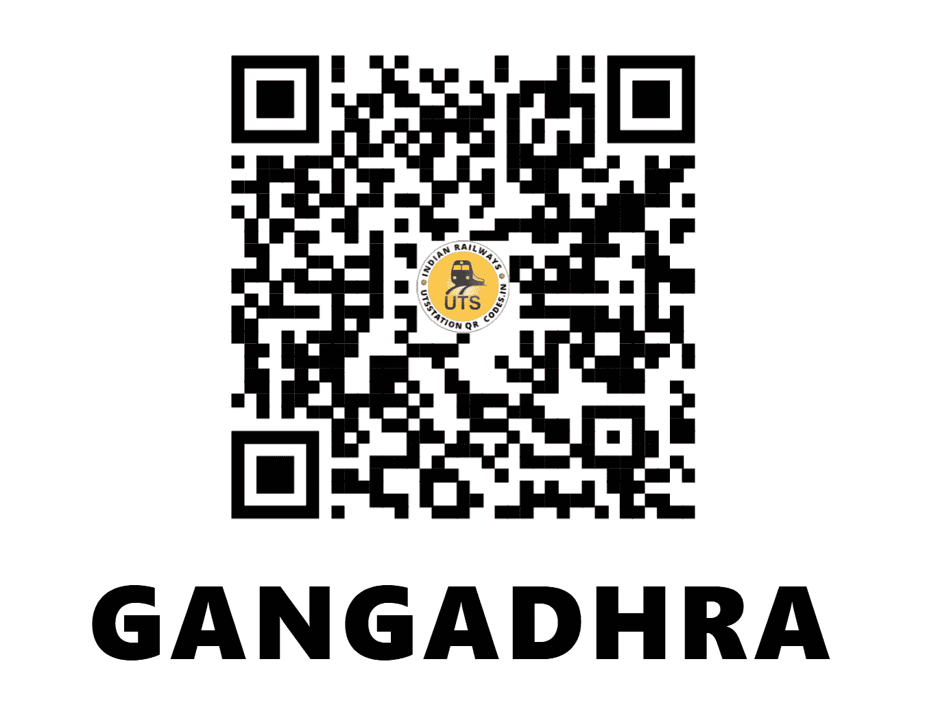 UTS QR Code for GANGADHRA - GGAR (WR - GUJARAT)