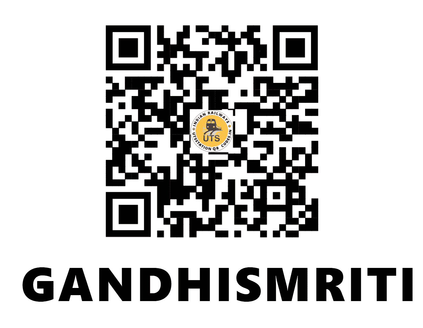 UTS QR Code for GANDHISMRITI - GNST (WR - GUJARAT)