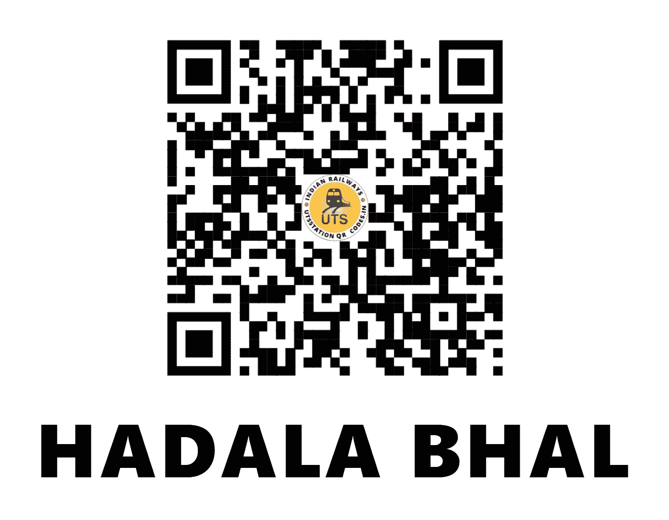 UTS QR Code for HADALA BHAL - HLB (WR - GUJARAT)