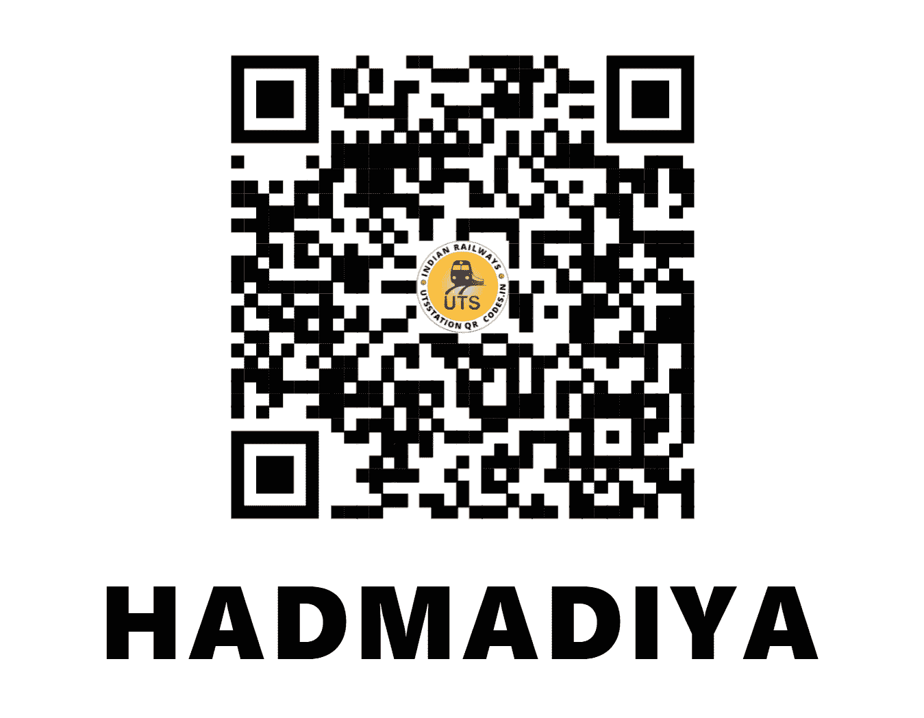 UTS QR Code for HADMADIYA - HRM (WR - GUJARAT)
