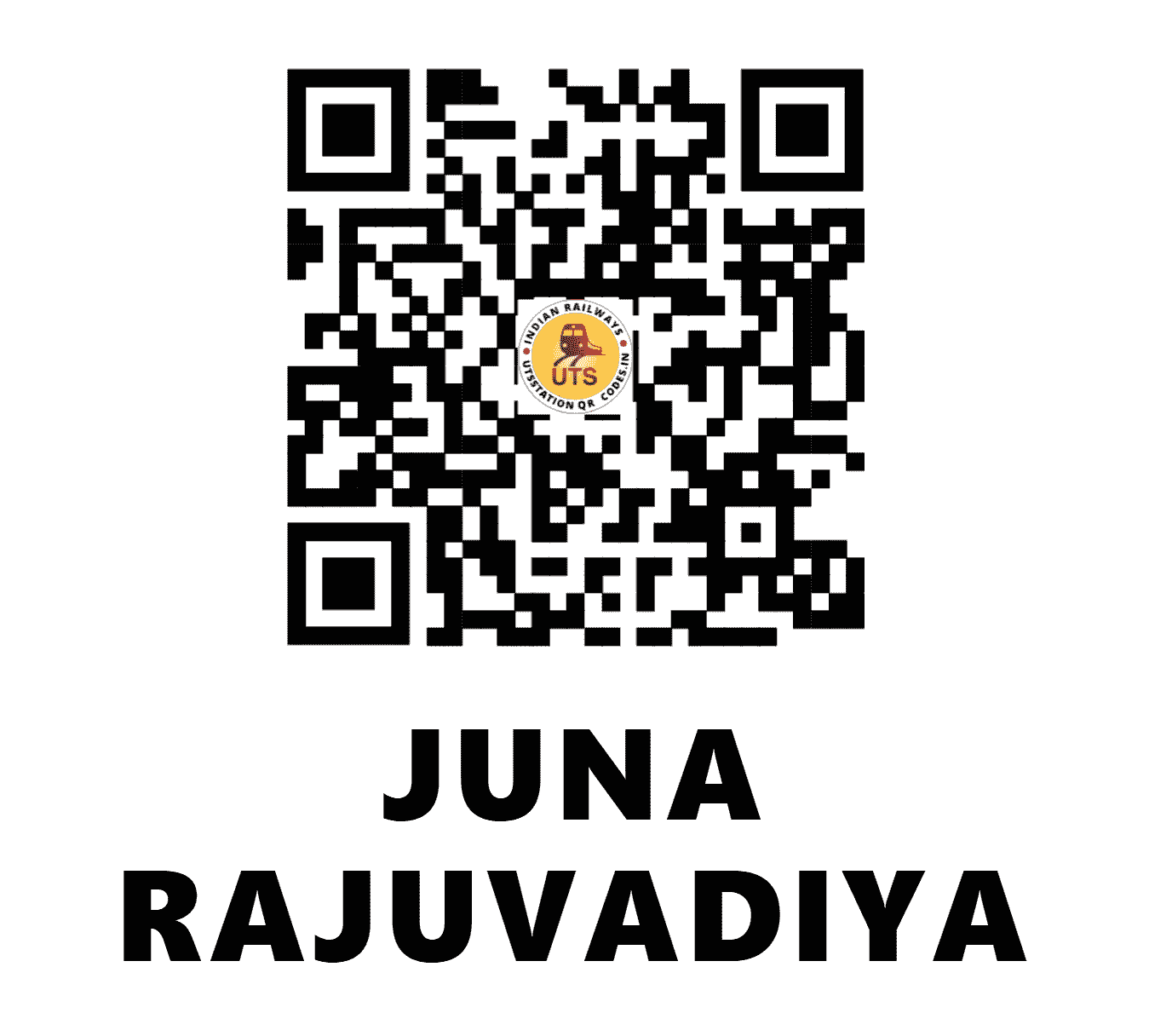 UTS QR Code for JUNA RAJUVADIYA - JRV (WR - GUJARAT)