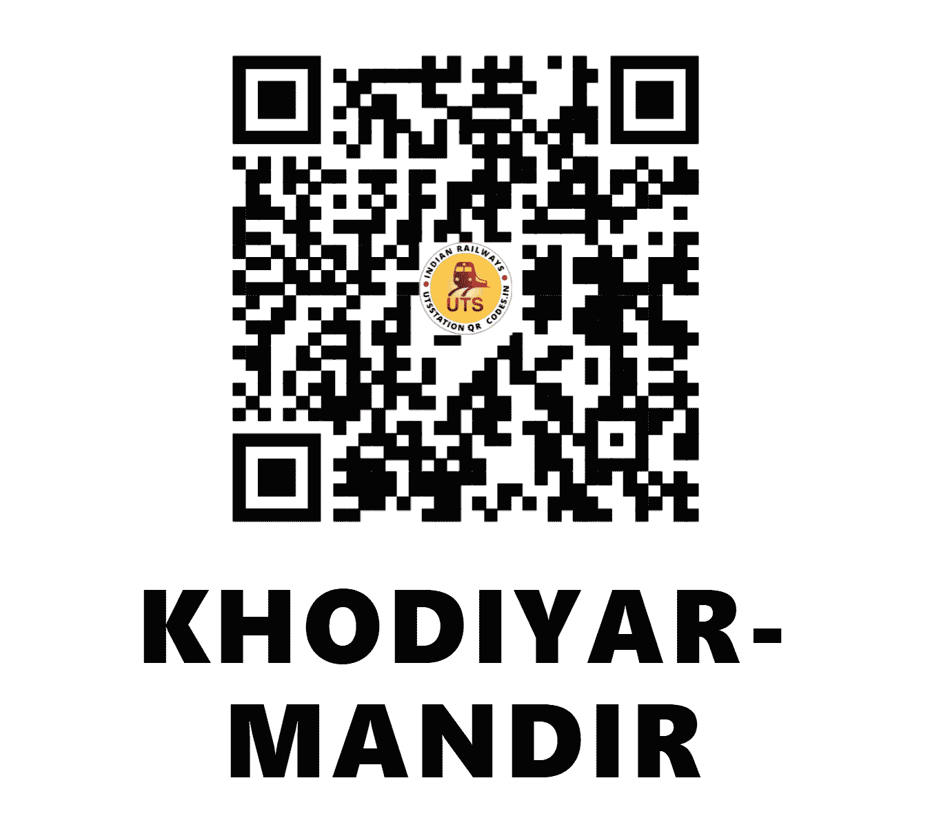 UTS QR Code for KHODIYAR-MANDIR - KDMR (WR - GUJARAT)