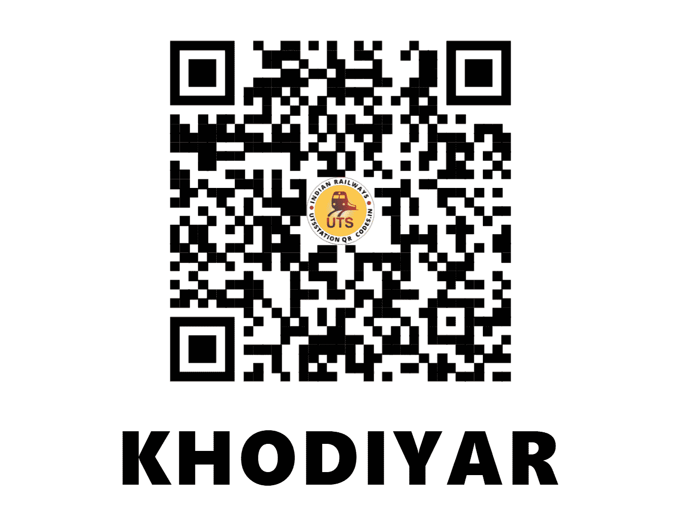 UTS QR Code for KHODIYAR - KHD (WR - GUJARAT)