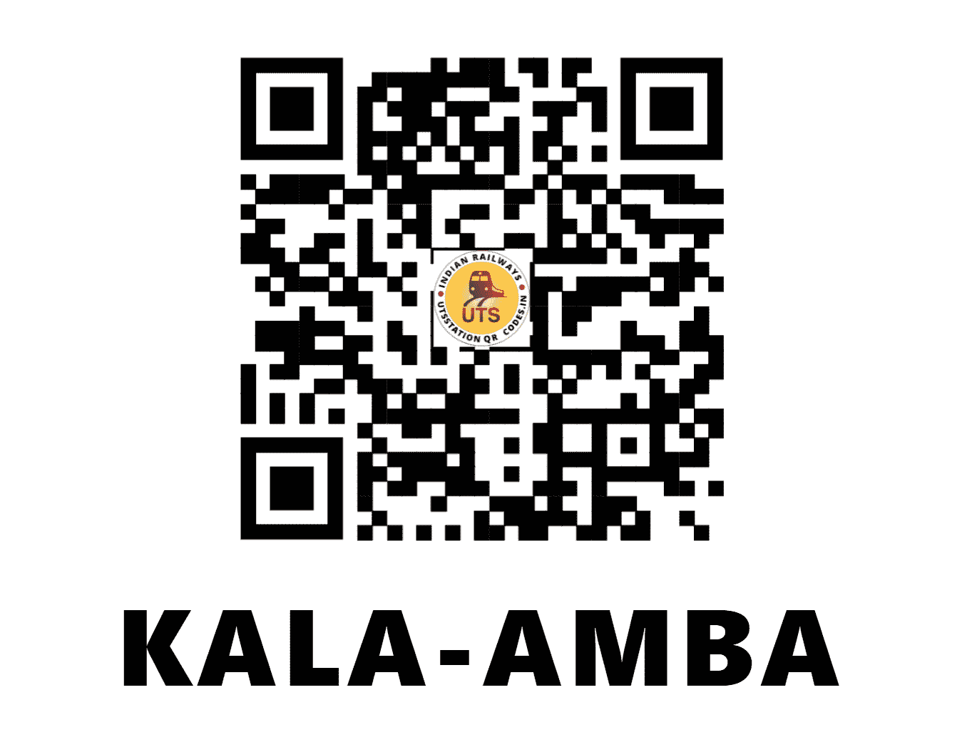 UTS QR Code for KALA-AMBA - KMB (WR - GUJARAT)