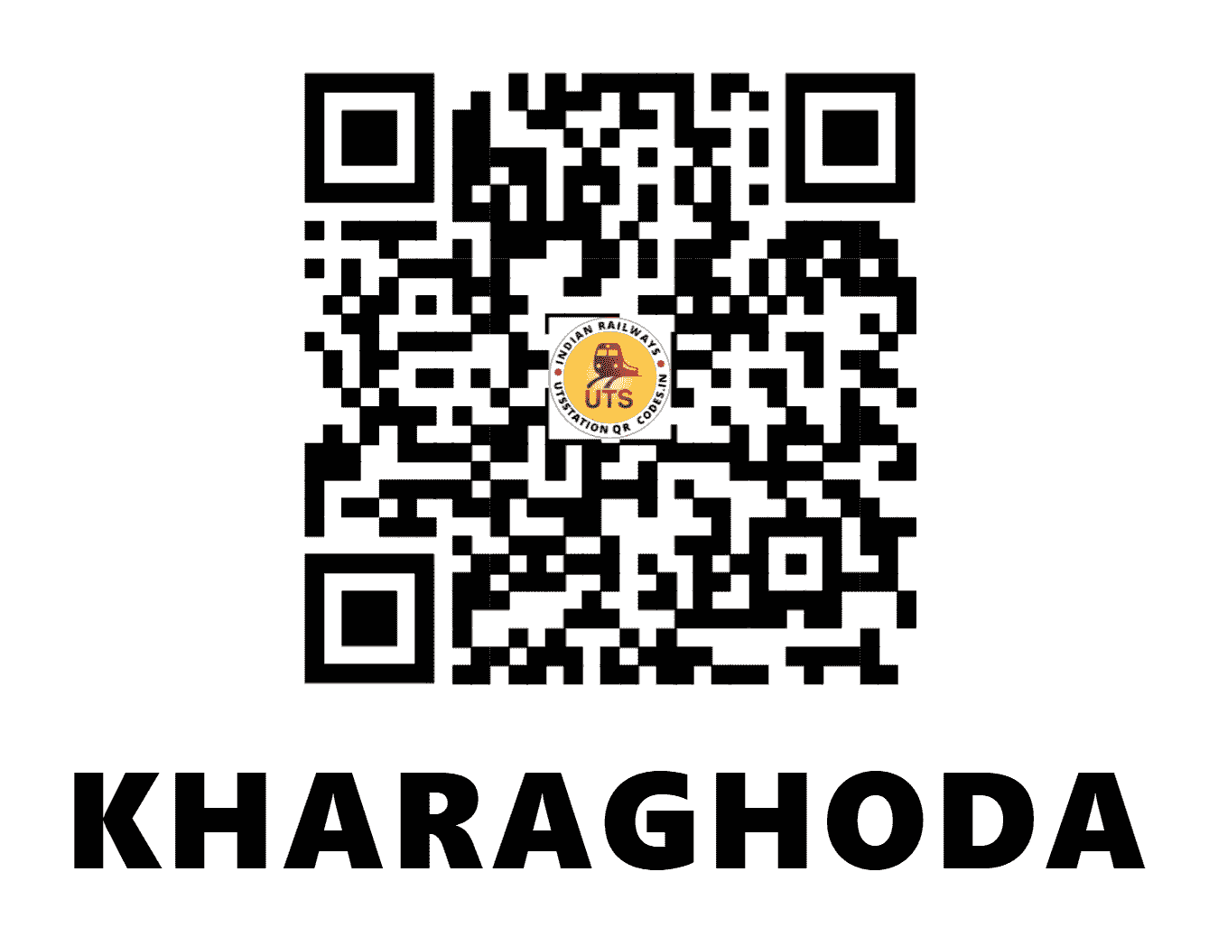 UTS QR Code for KHARAGHODA - KOD (WR - GUJARAT)