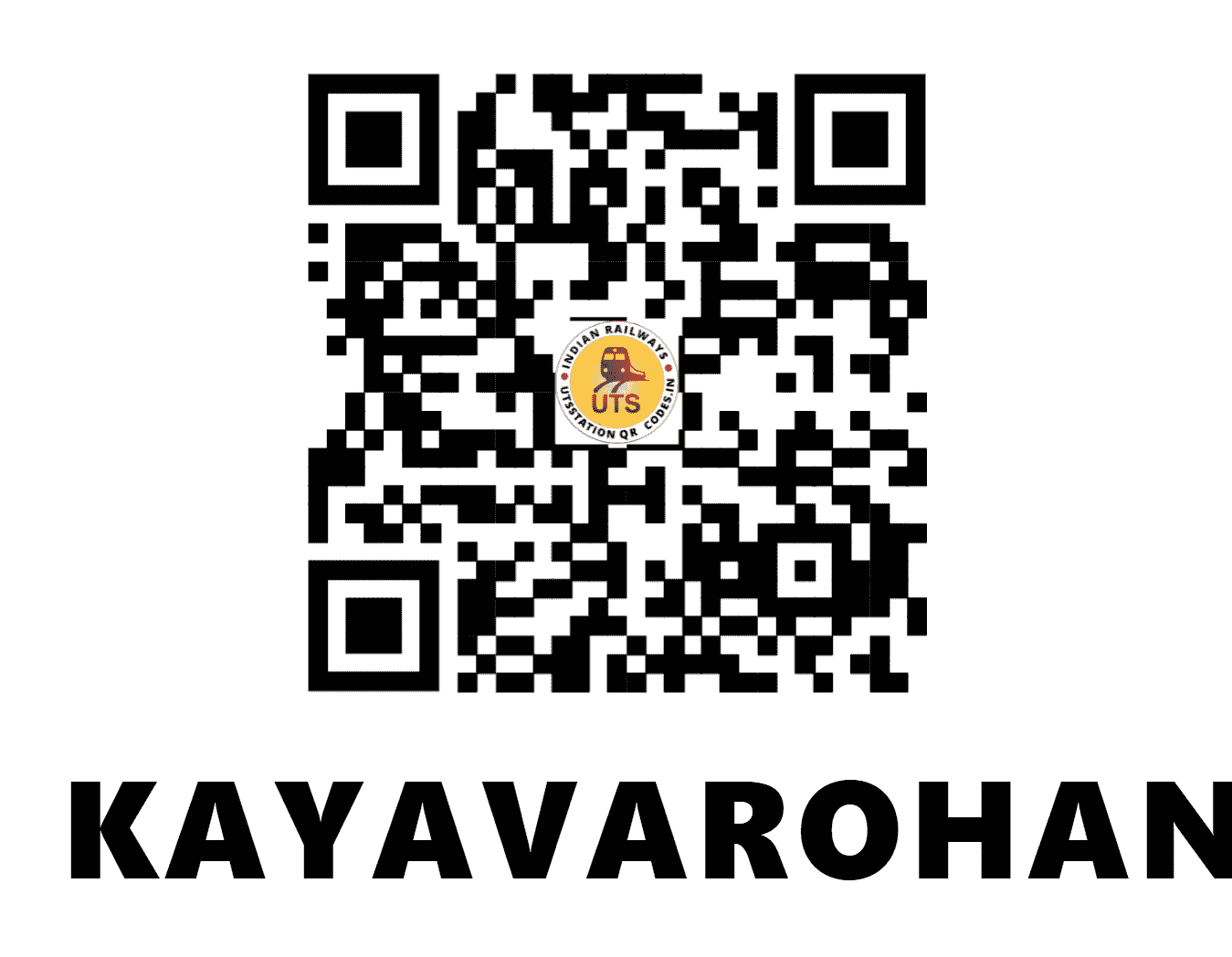 UTS QR Code for KAYAVAROHAN - KV (WR - GUJARAT)
