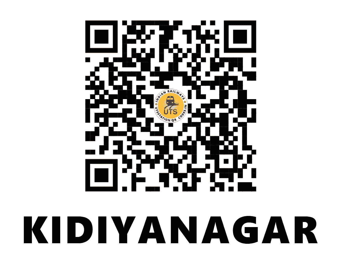 UTS QR Code for KIDIYANAGAR - KYG (WR - GUJARAT)