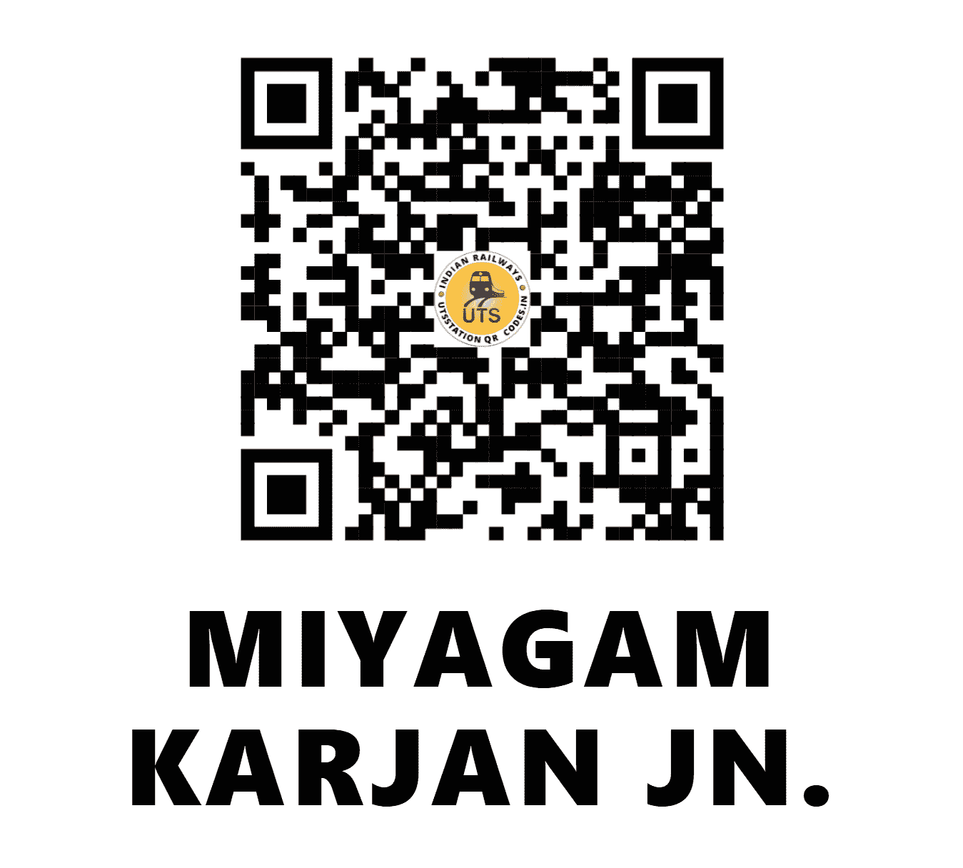 UTS QR Code for MIYAGAM KARJAN JN. - MYGL (WR - GUJARAT)