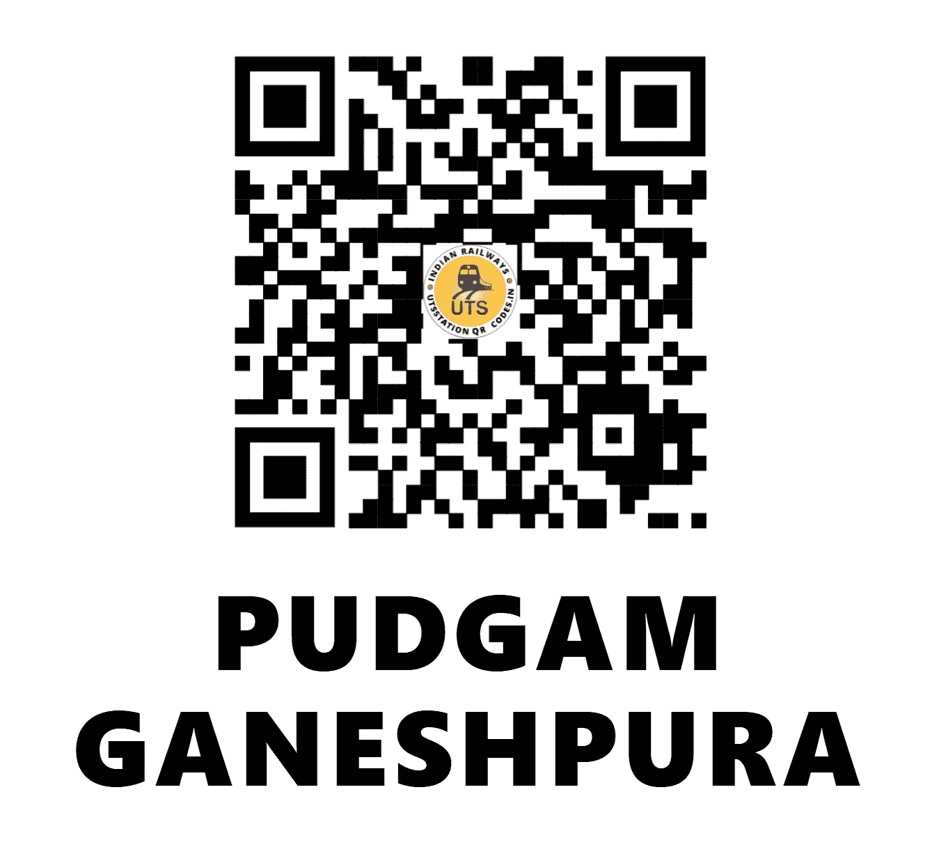 UTS QR Code for PUDGAM GANESHPURA - PDGP (WR - GUJARAT)