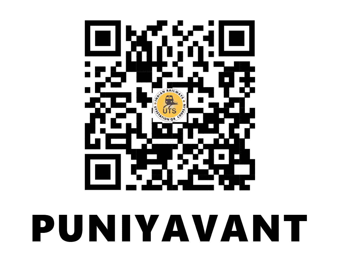 UTS QR Code for PUNIYAVANT - PQT (WR - GUJARAT)