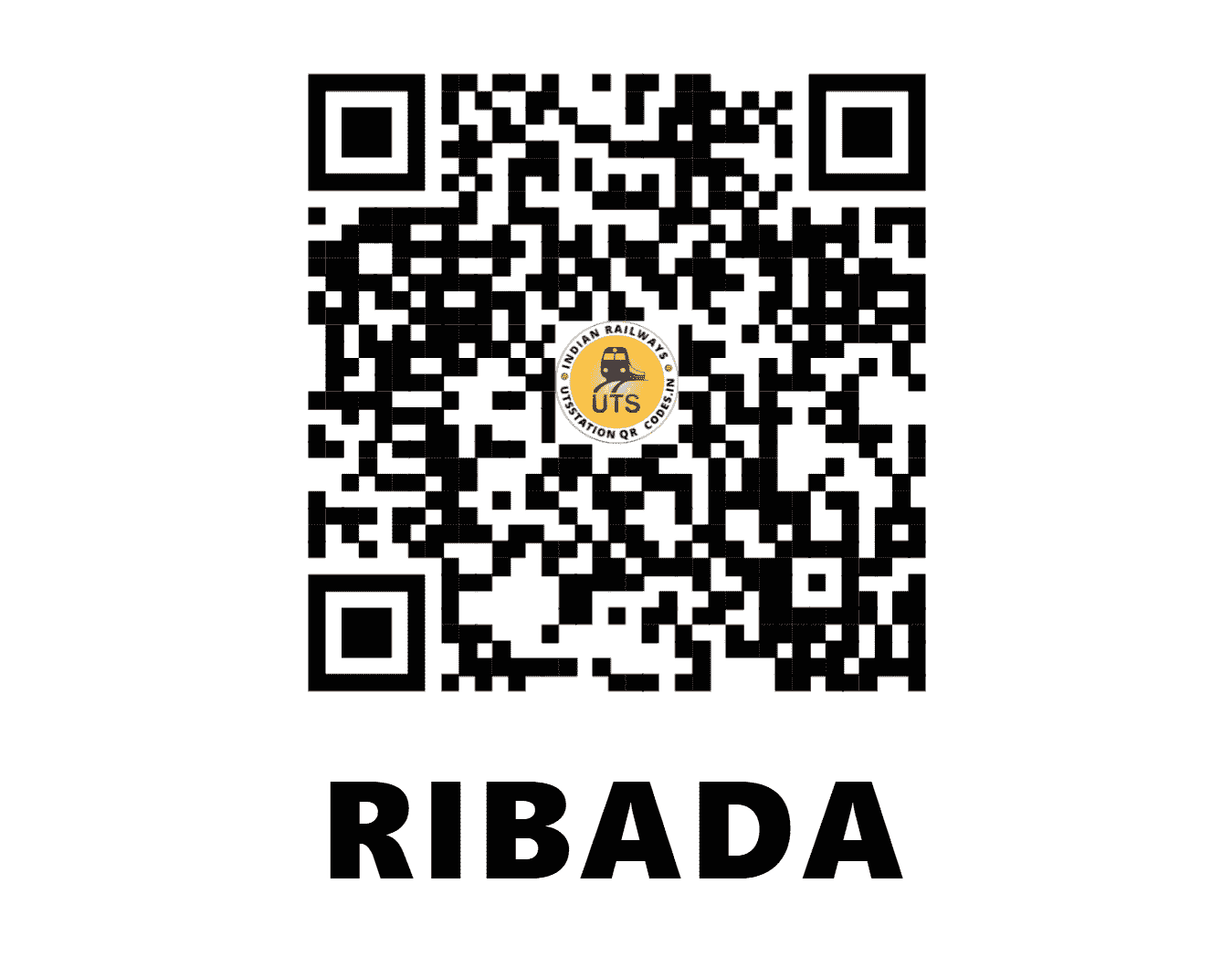 UTS QR Code for RIBADA - RBR (WR - GUJARAT)