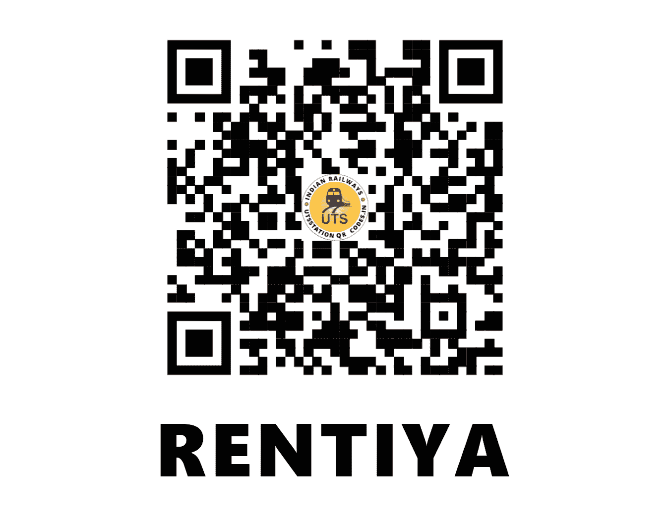 UTS QR Code for RENTIYA - RET (WR - GUJARAT)