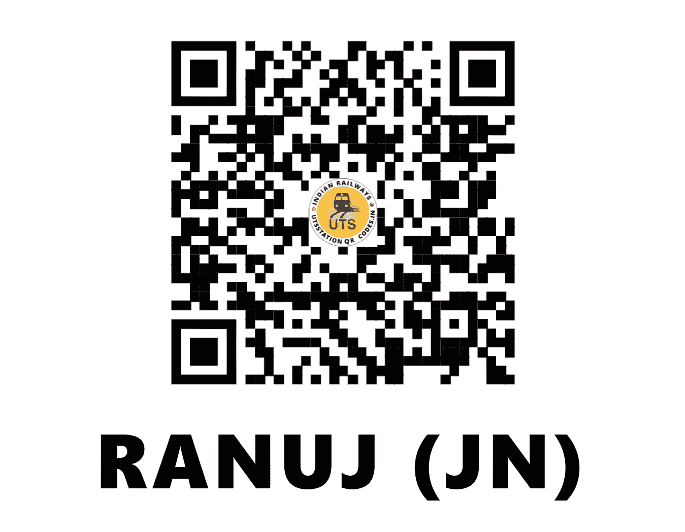 UTS QR Code for RANUJ (JN) - RUJ (WR - GUJARAT)