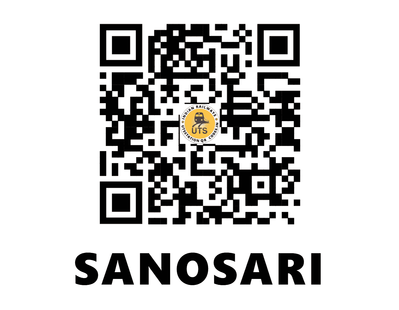 UTS QR Code for SANOSARI - SNSY (WR - GUJARAT)