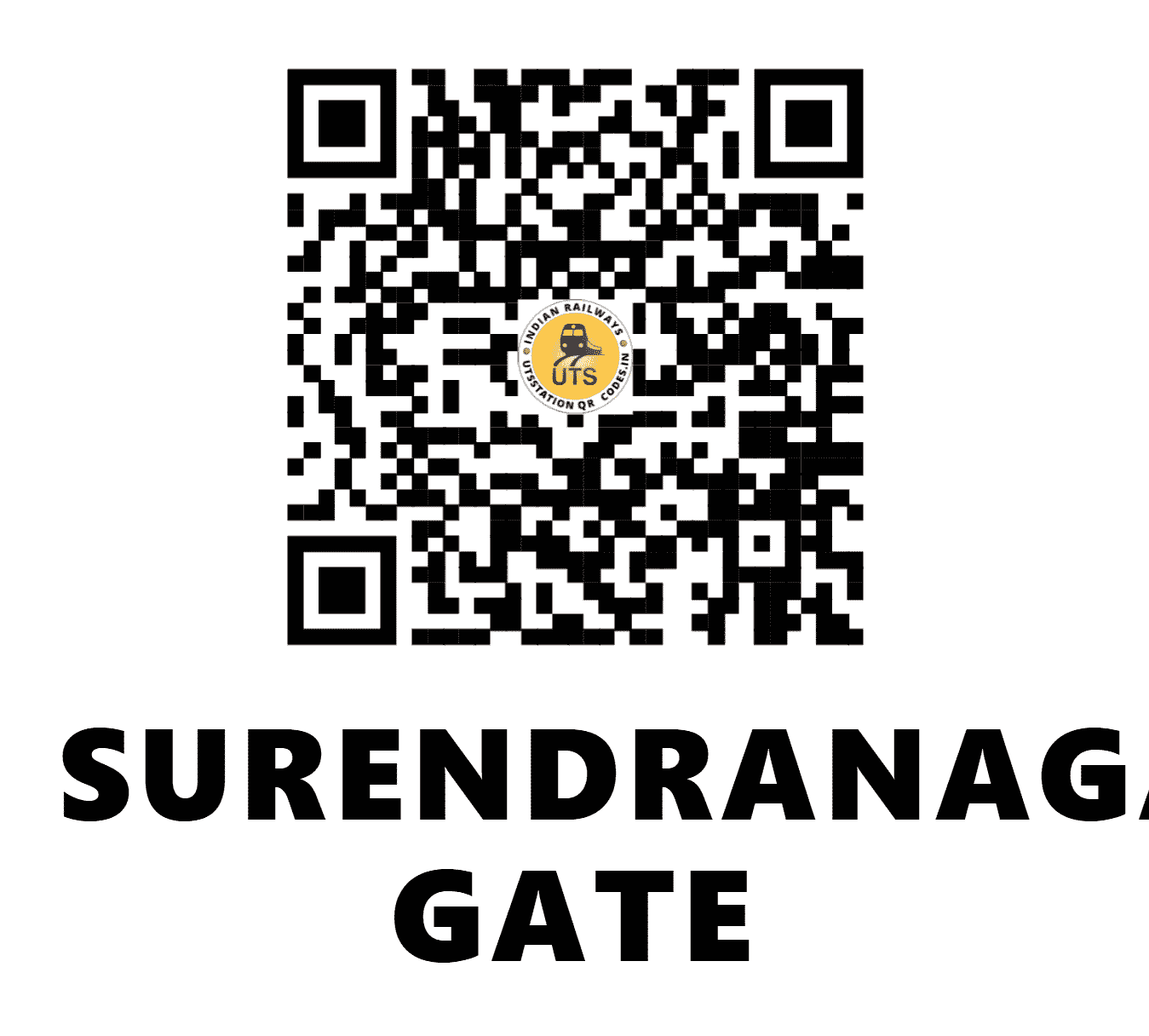 UTS QR Code for SURENDRANAGAR GATE - SRGT (WR - GUJARAT)