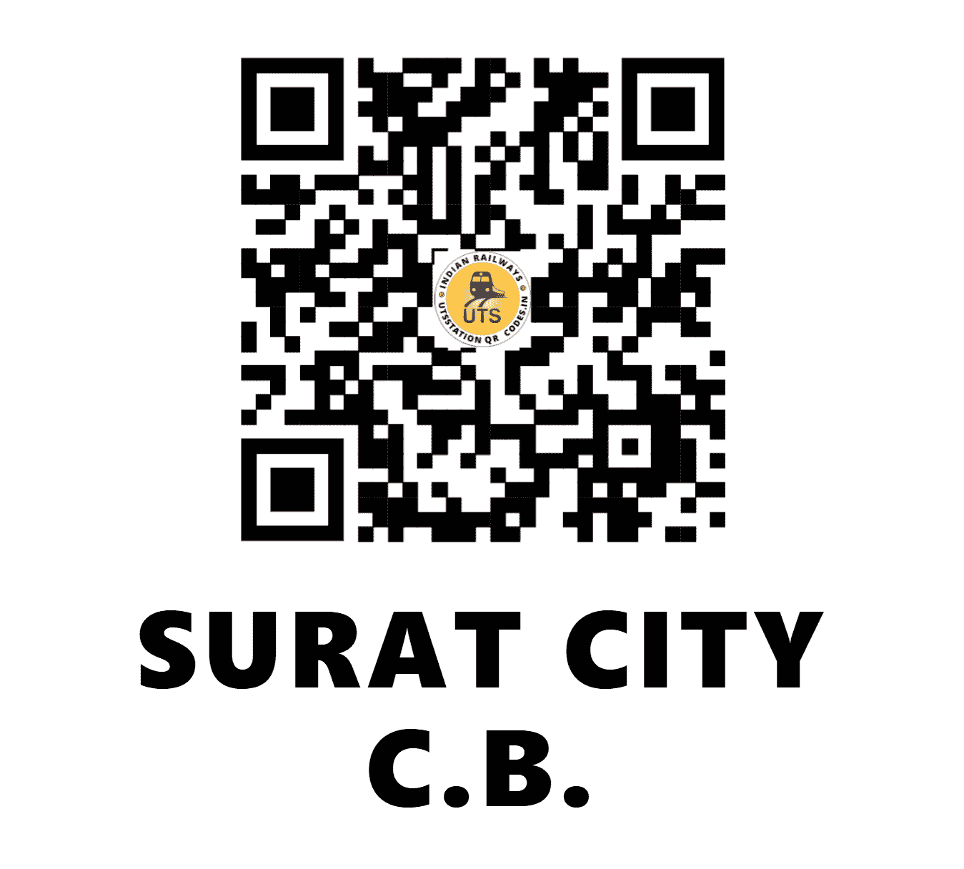 UTS QR Code for SURAT CITY C.B. - STCB (WR - GUJARAT)