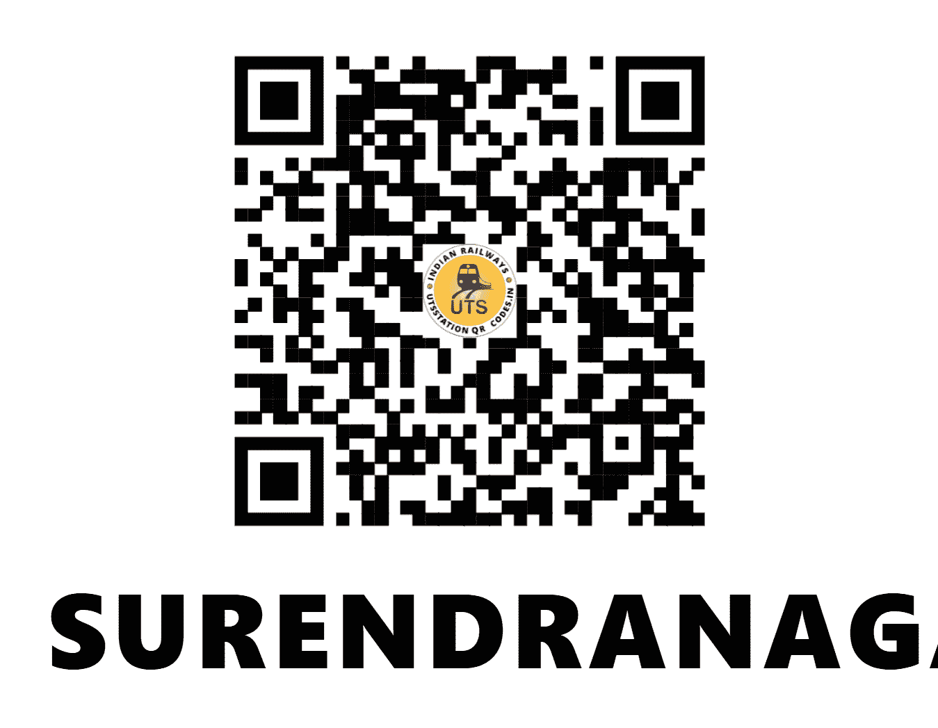 UTS QR Code for SURENDRANAGAR - SUNR (WR - GUJARAT)