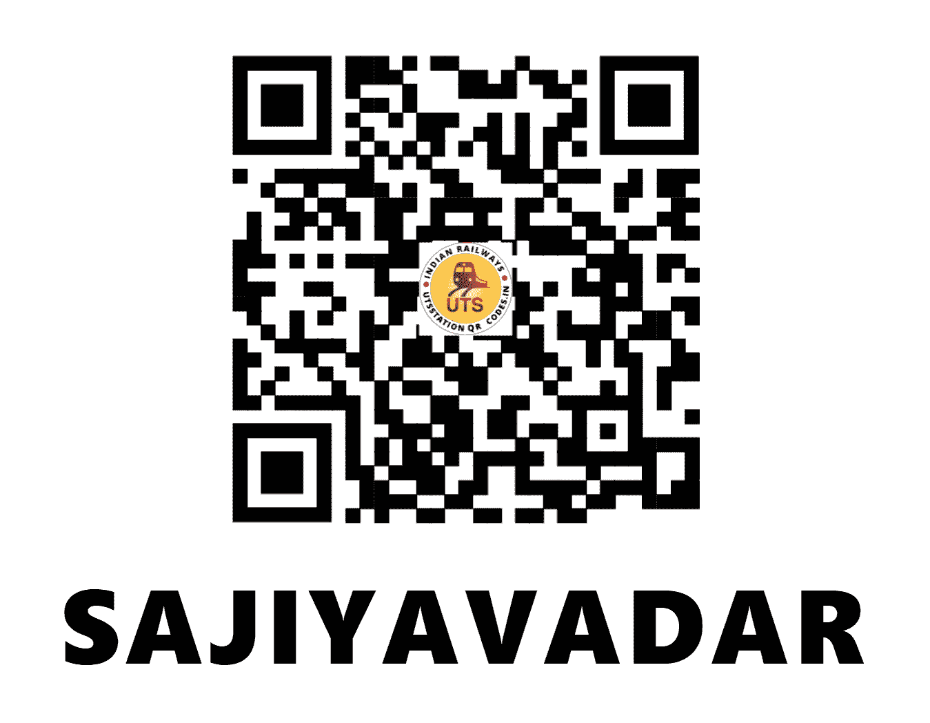 UTS QR Code for SAJIYAVADAR - SVJ (WR - GUJARAT)