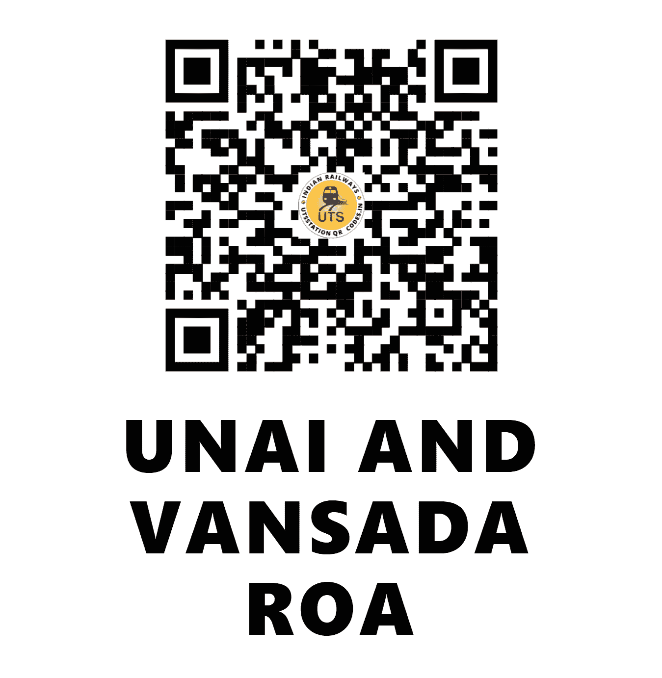 UTS QR Code for UNAI AND VANSADA ROA - UNI (WR - GUJARAT)