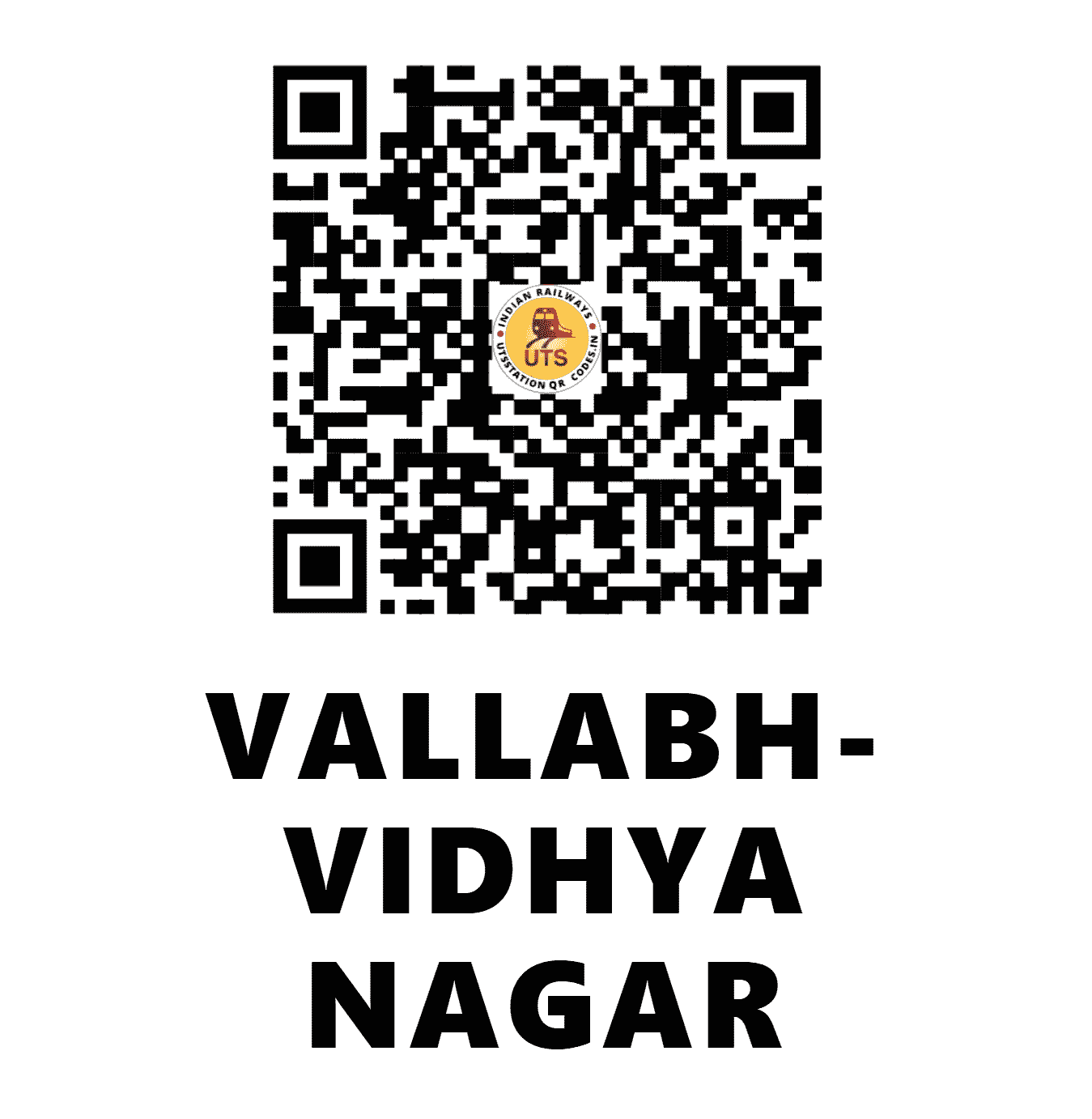 UTS QR Code for VALLABH-VIDHYA NAGAR - VLYN (WR - GUJARAT)