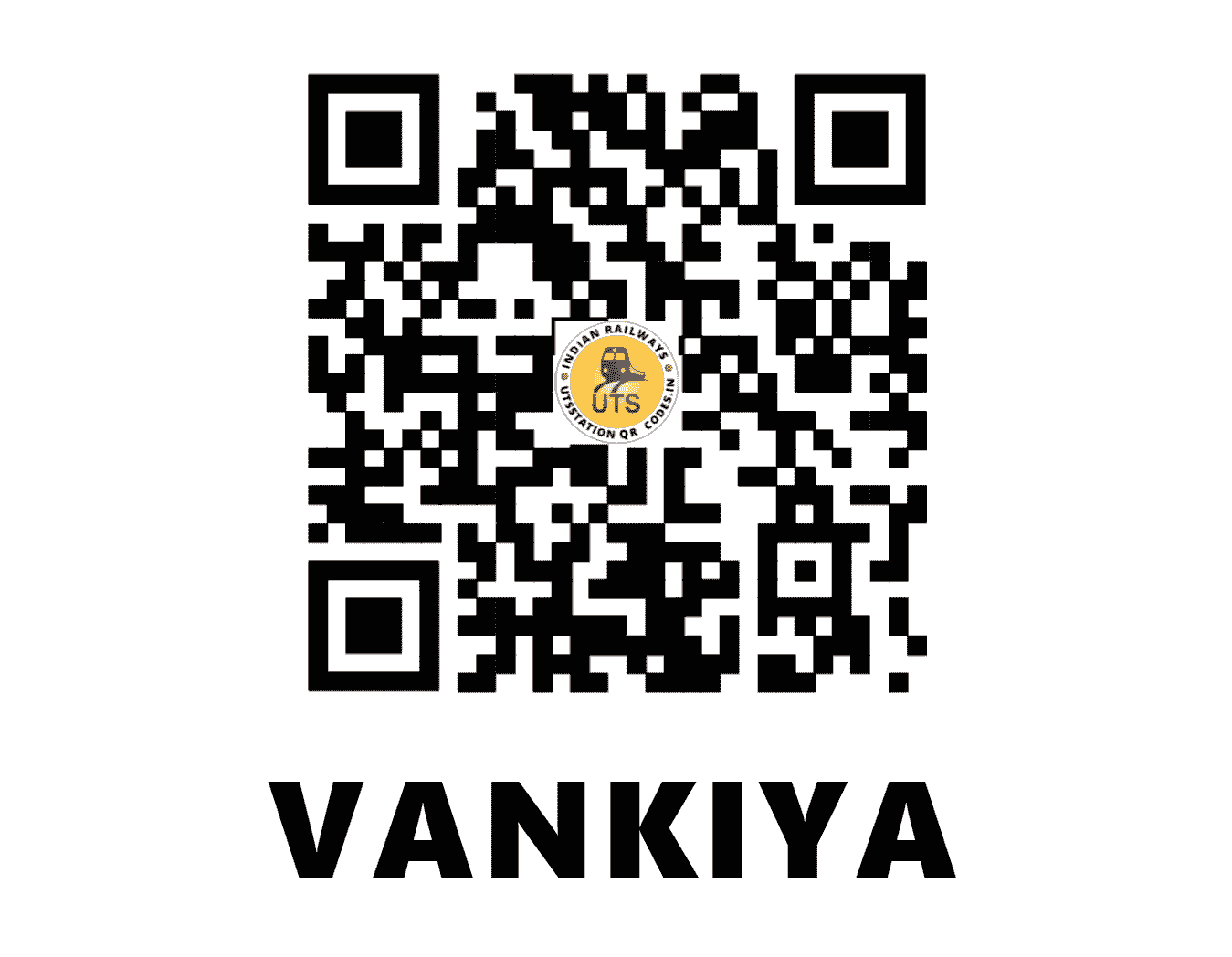 UTS QR Code for VANKIYA - VNKA (WR - GUJARAT)