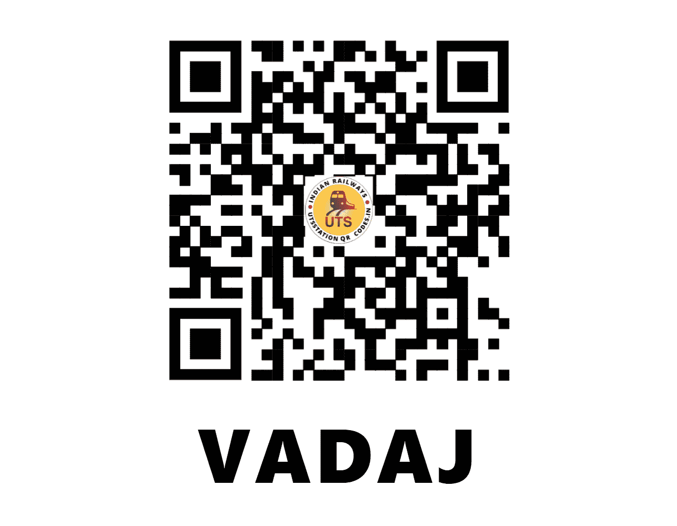 UTS QR Code for VADAJ - VRJ (WR - GUJARAT)