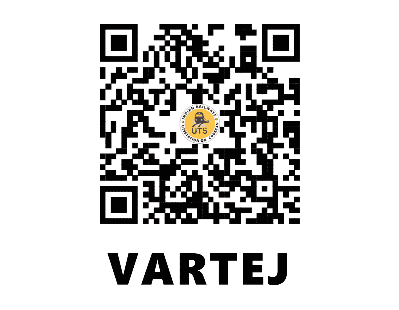 UTS QR Code for VARTEJ - VTJ (WR - GUJARAT)