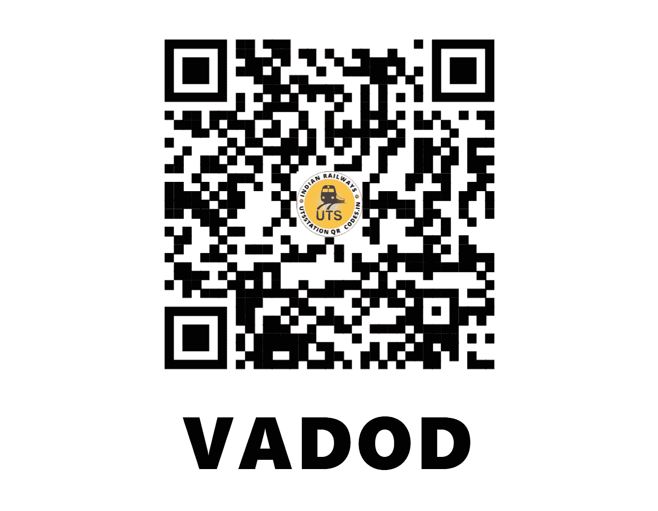 UTS QR Code for VADOD - VXD (WR - GUJARAT)