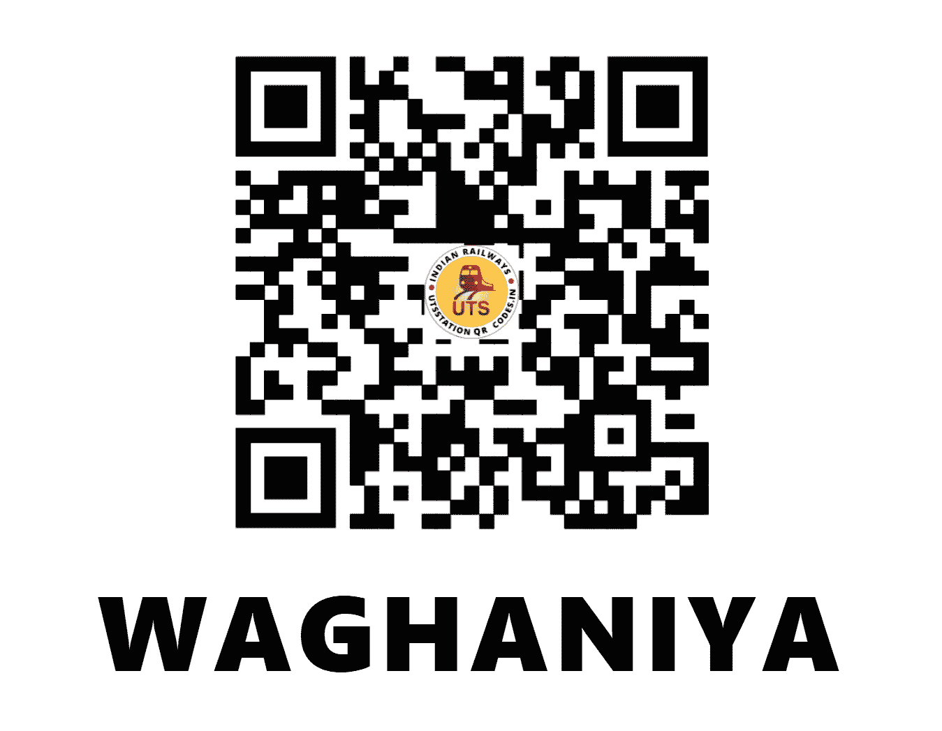 UTS QR Code for WAGHANIYA - WGN (WR - GUJARAT)