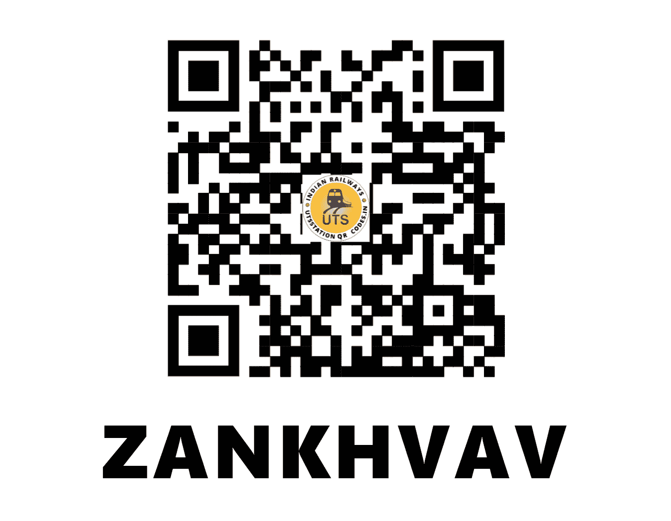 UTS QR Code for ZANKHVAV - ZKV (WR - GUJARAT)
