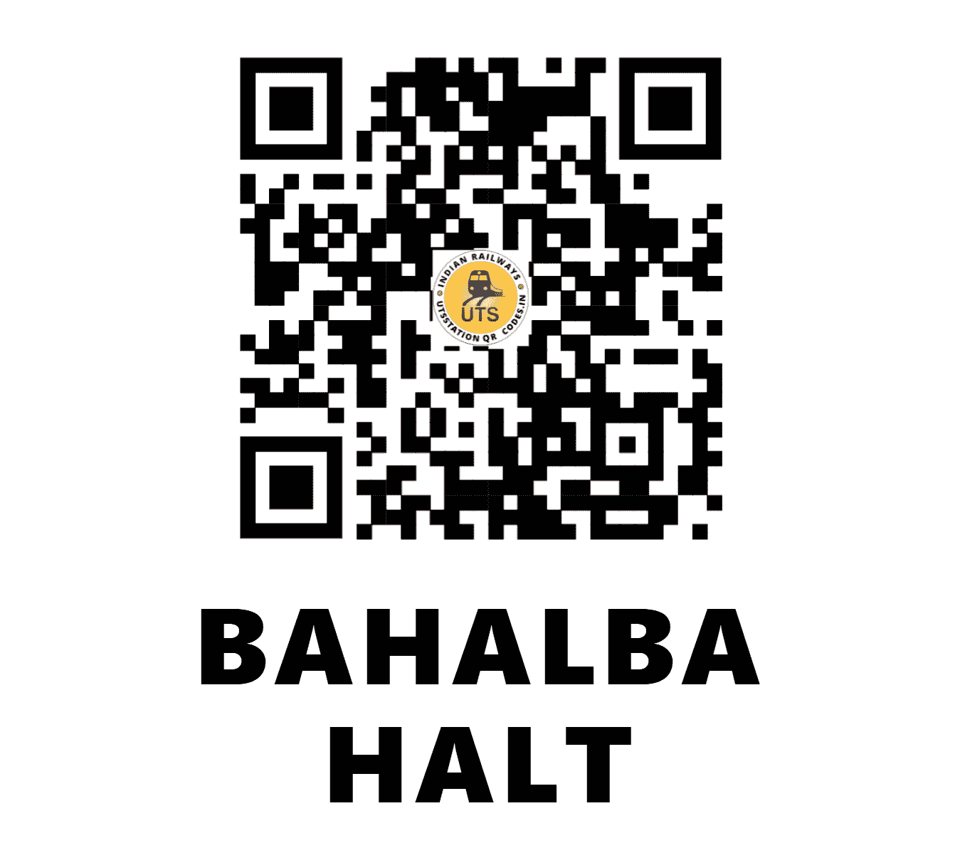 UTS QR Code for BAHALBA HALT - BABH (NR - HARYANA)