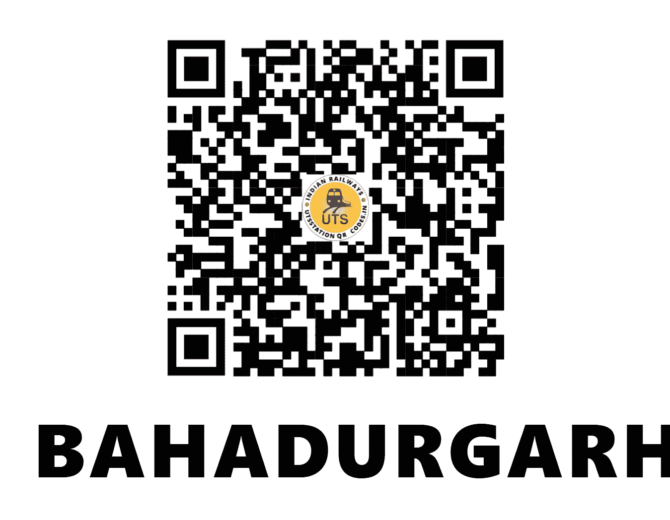 UTS QR Code for BAHADURGARH - BGZ (NR - HARYANA)