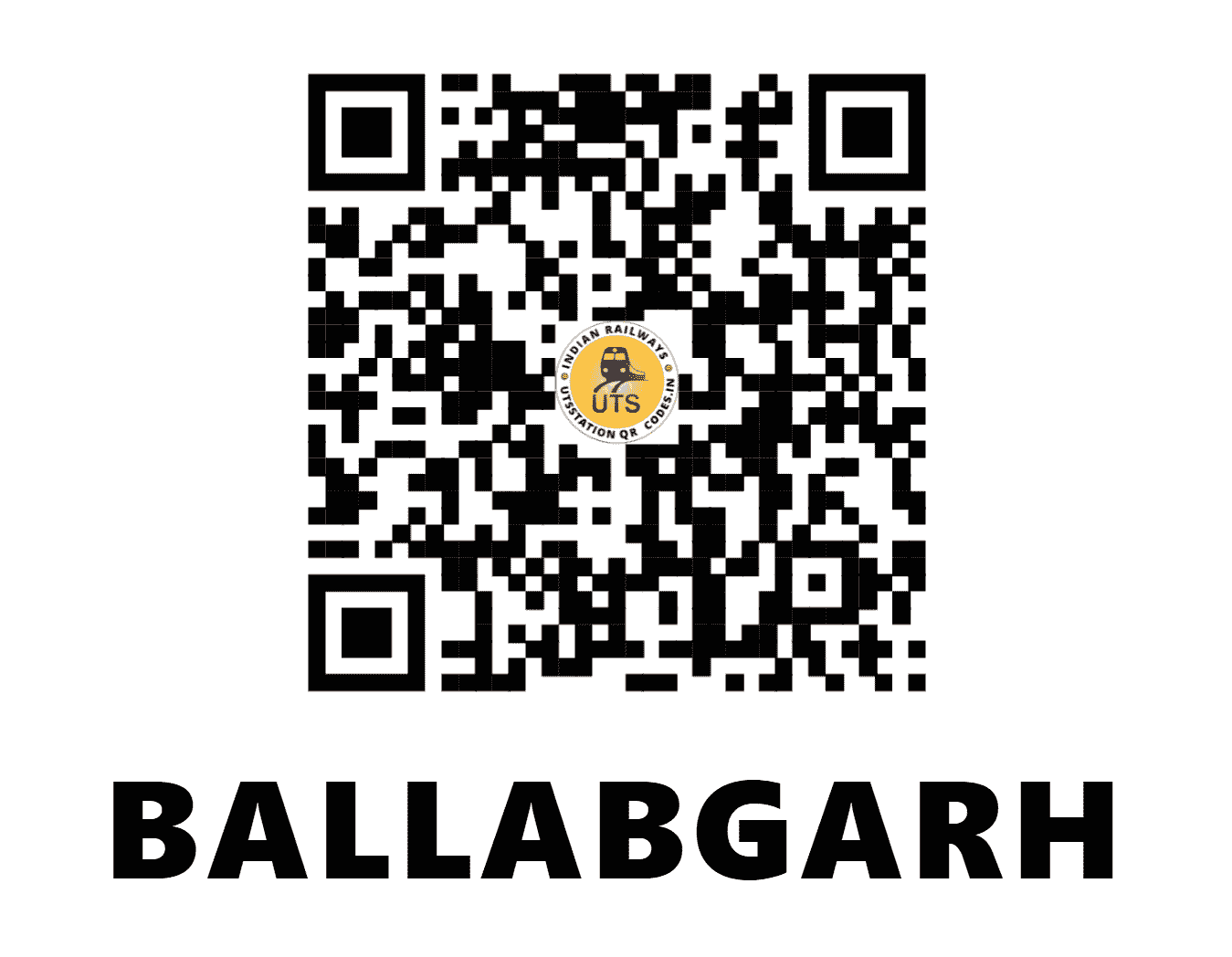 UTS QR Code for BALLABGARH - BVH (NR - HARYANA)