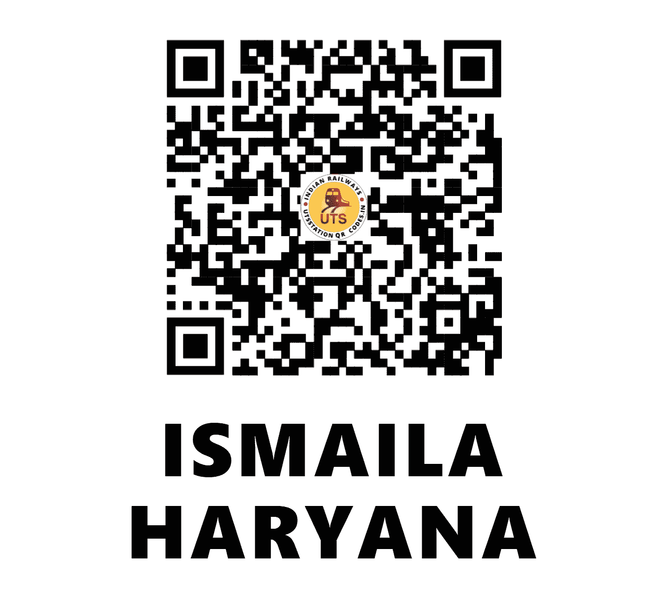 UTS QR Code for ISMAILA HARYANA - ISM (NR - HARYANA)