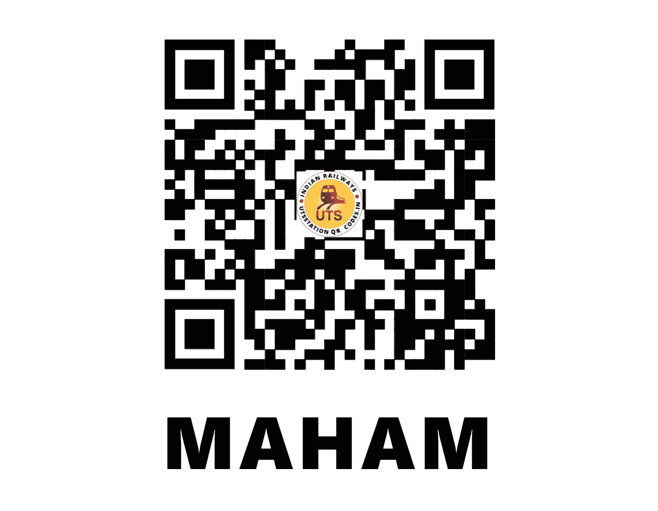UTS QR Code for MAHAM - MAHM (NR - HARYANA)