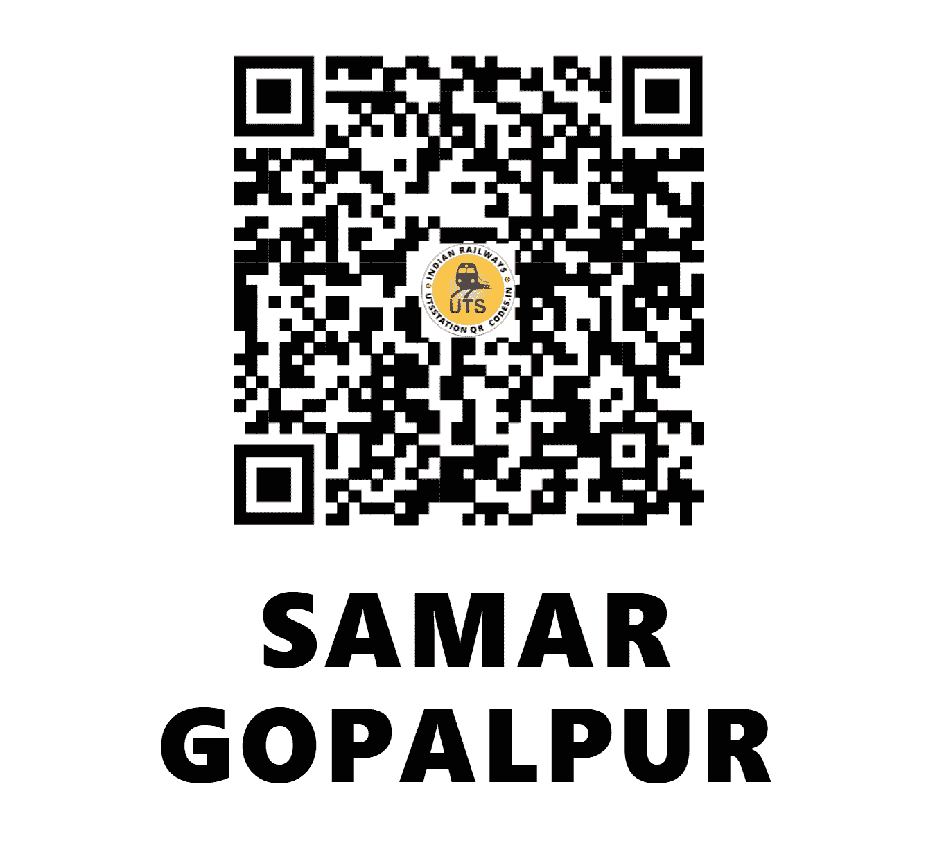 UTS QR Code for SAMAR GOPALPUR - SMF (NR - HARYANA)