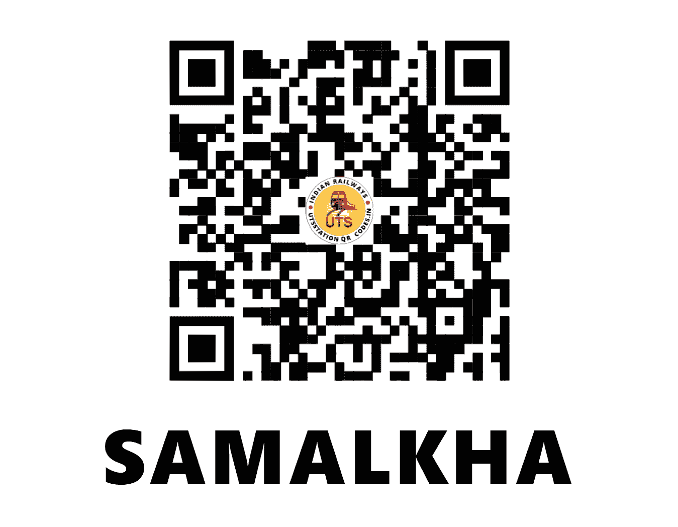 UTS QR Code for SAMALKHA - SMK (NR - HARYANA)
