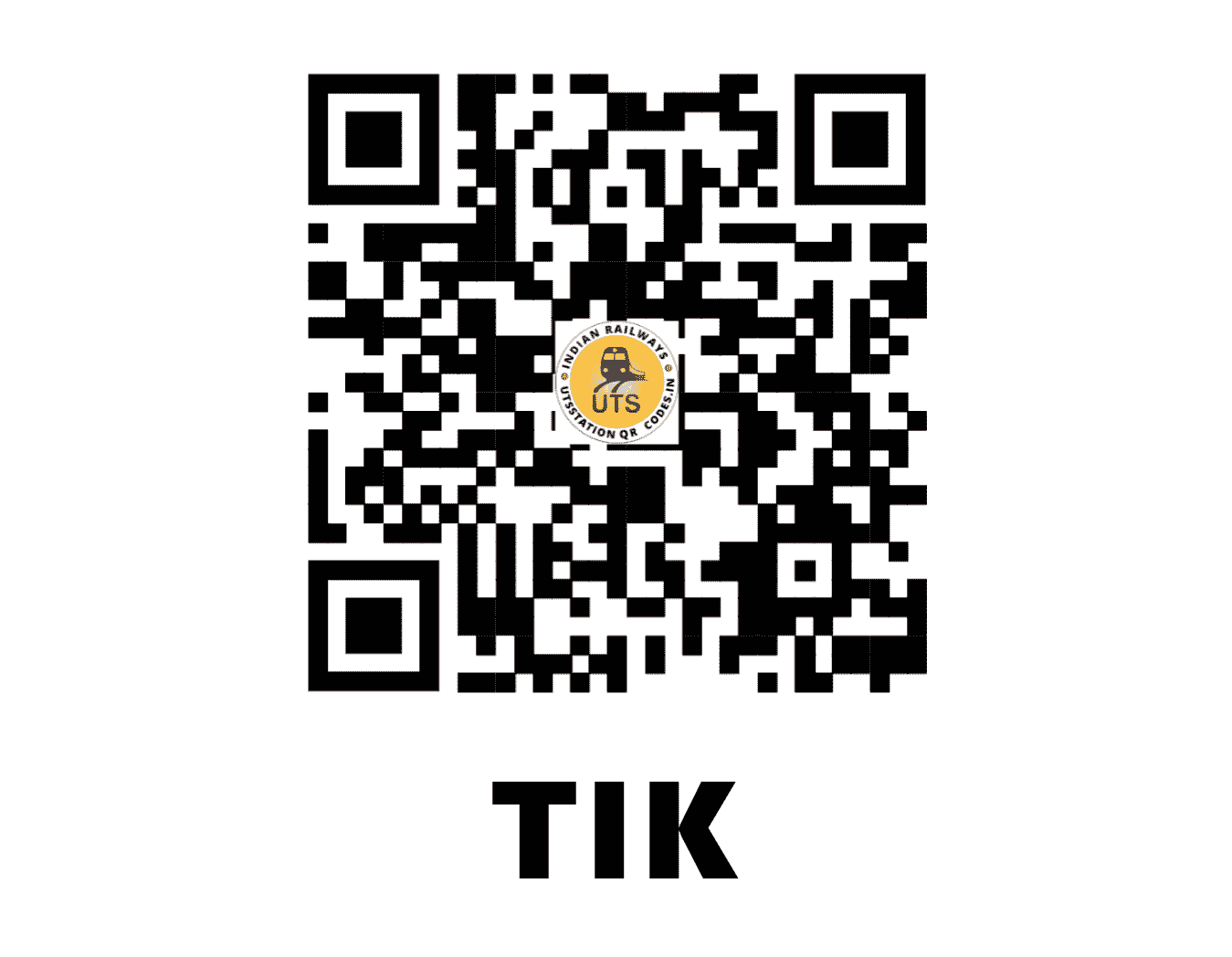 UTS QR Code for TIK - TIK (NR - HARYANA)