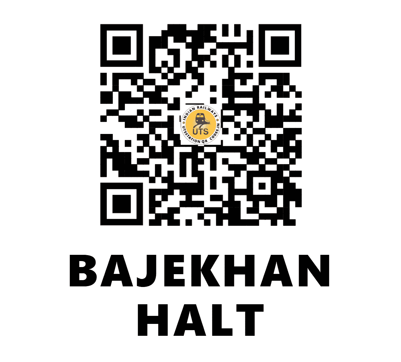 UTS QR Code for BAJEKHAN HALT - BJKN (NW - HARYANA)