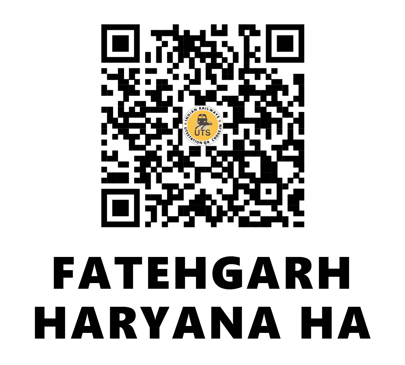 UTS QR Code for FATEHGARH HARYANA HA - FGH (NW - HARYANA)