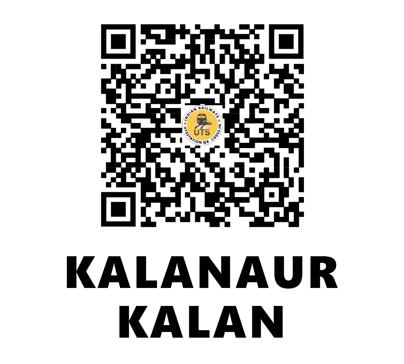UTS QR Code for KALANAUR KALAN - KLNK (NW - HARYANA)