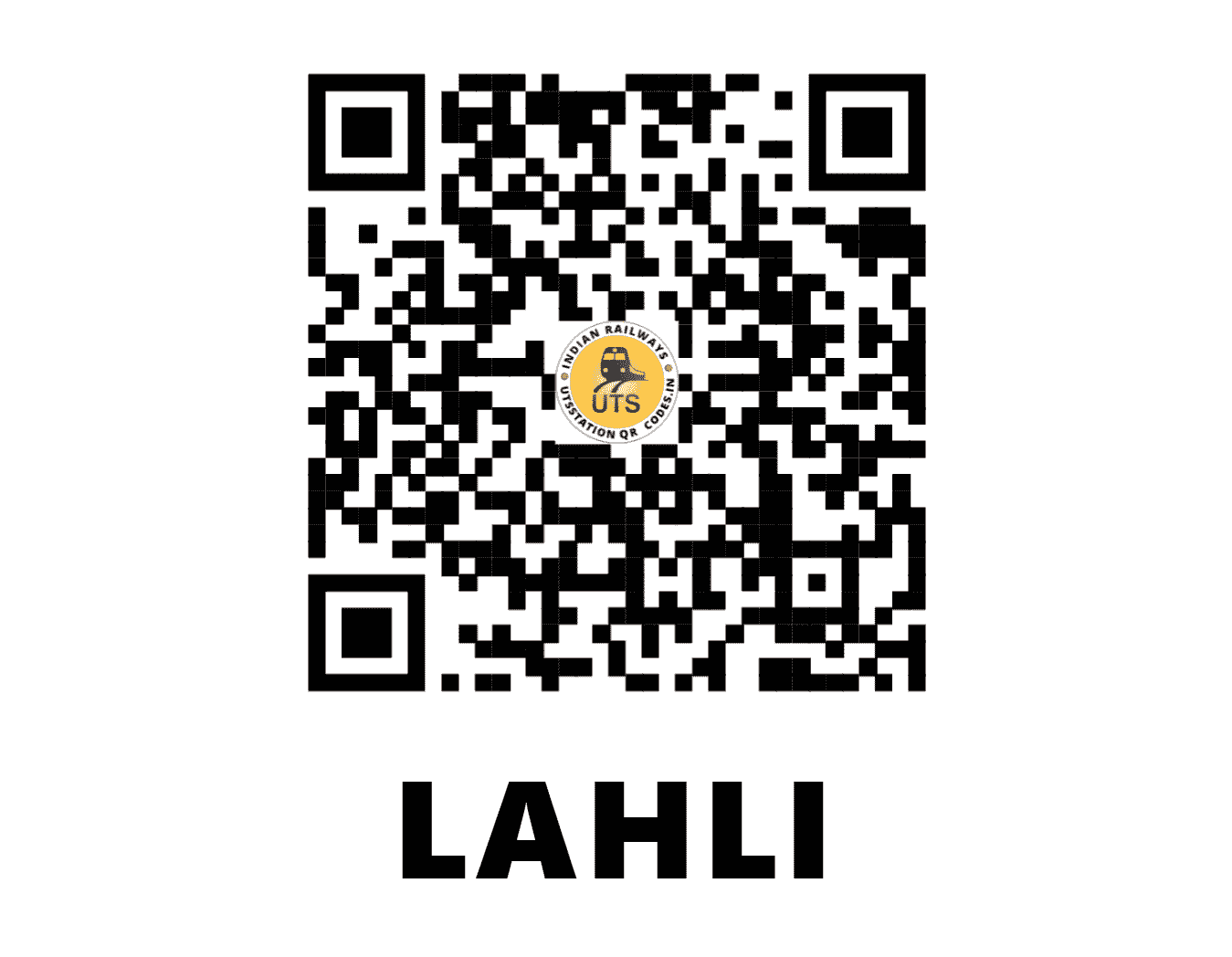 UTS QR Code for LAHLI - LHLL (NW - HARYANA)