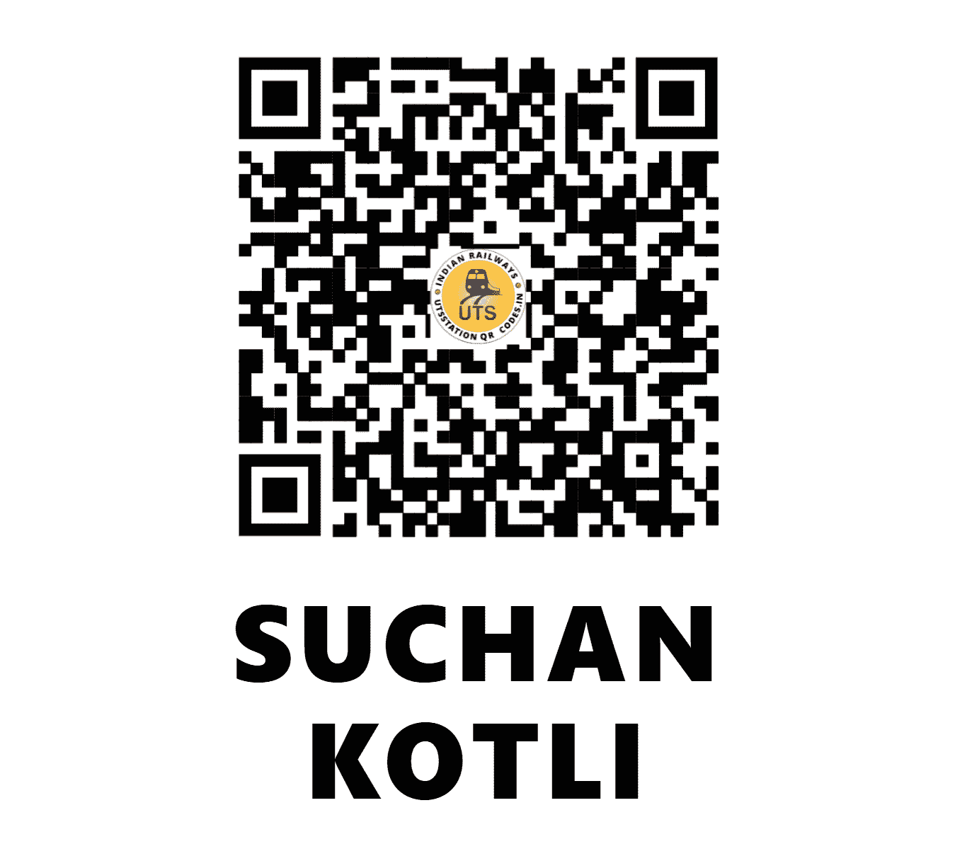 UTS QR Code for SUCHAN KOTLI - SHN (NW - HARYANA)