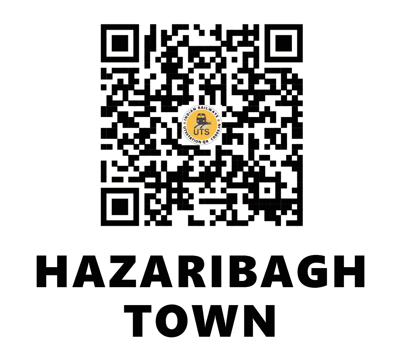UTS QR Code for HAZARIBAGH TOWN - HZBN (EC - JHARKHAND)