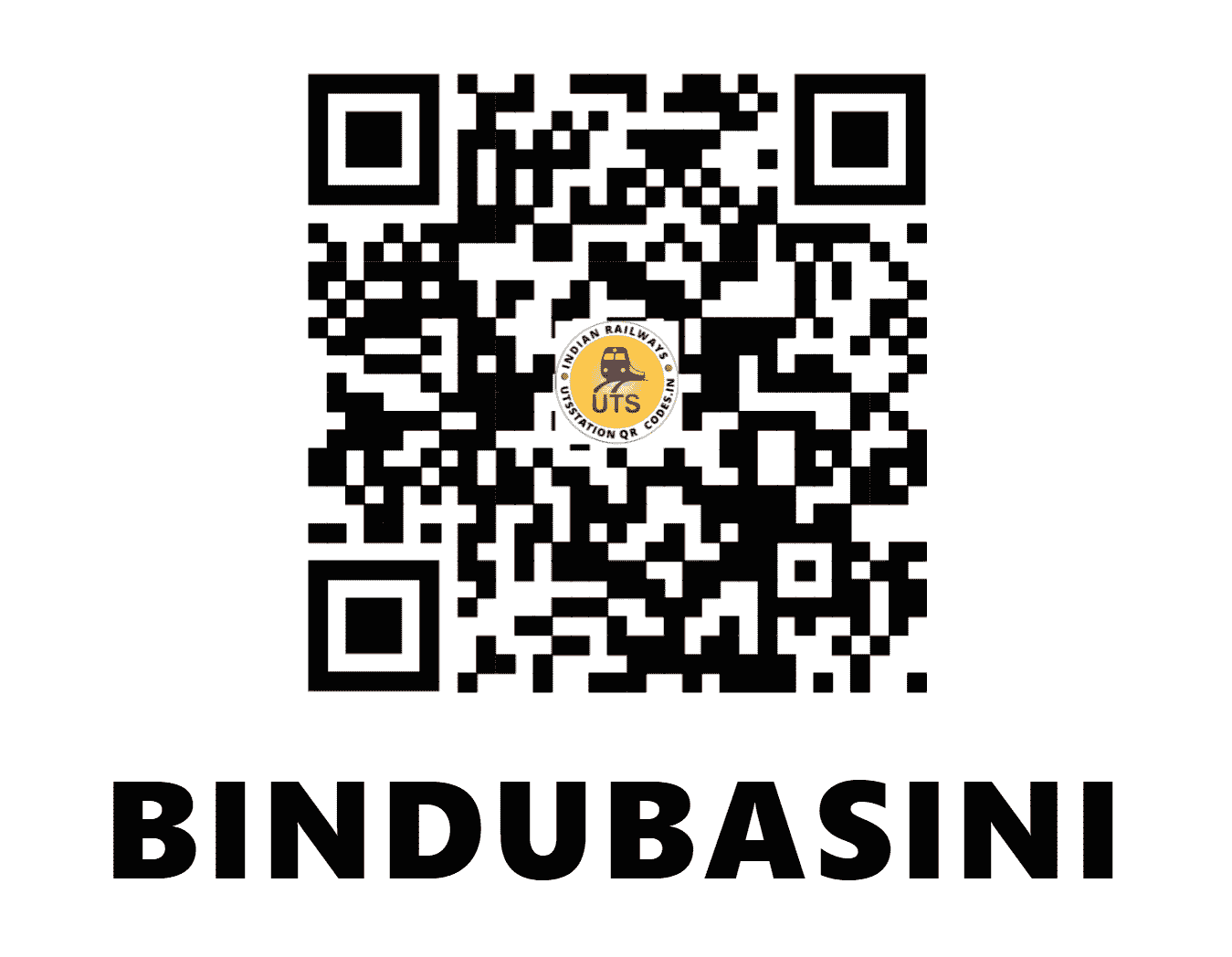 UTS QR Code for BINDUBASINI - BDBS (ER - JHARKHAND)