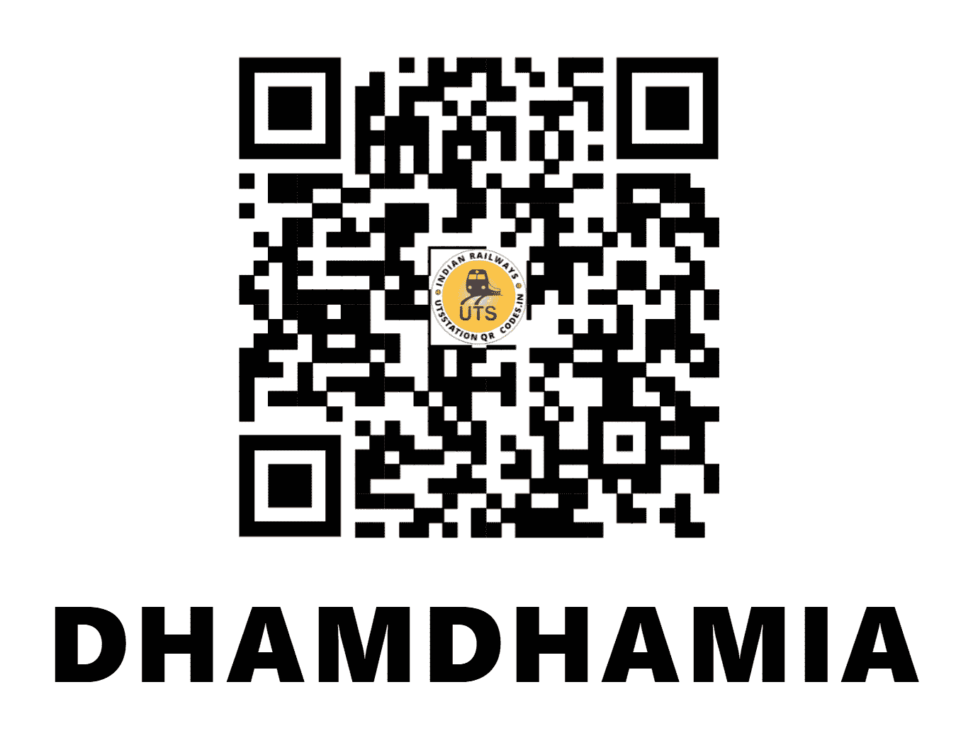 UTS QR Code for DHAMDHAMIA - DDX (ER - JHARKHAND)
