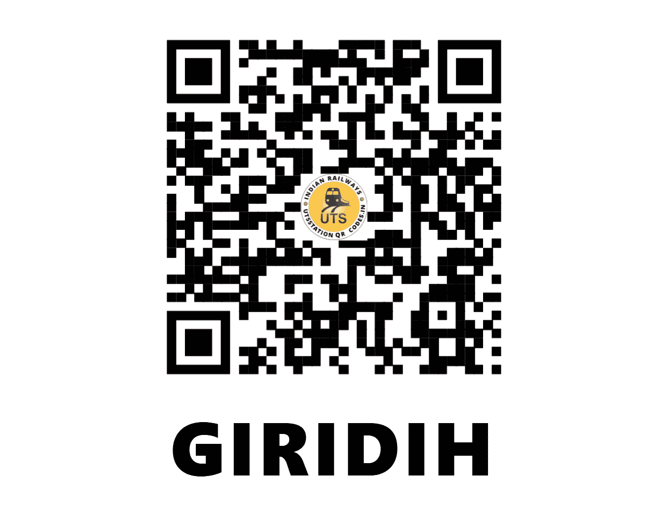 UTS QR Code for GIRIDIH - GRD (ER - JHARKHAND)