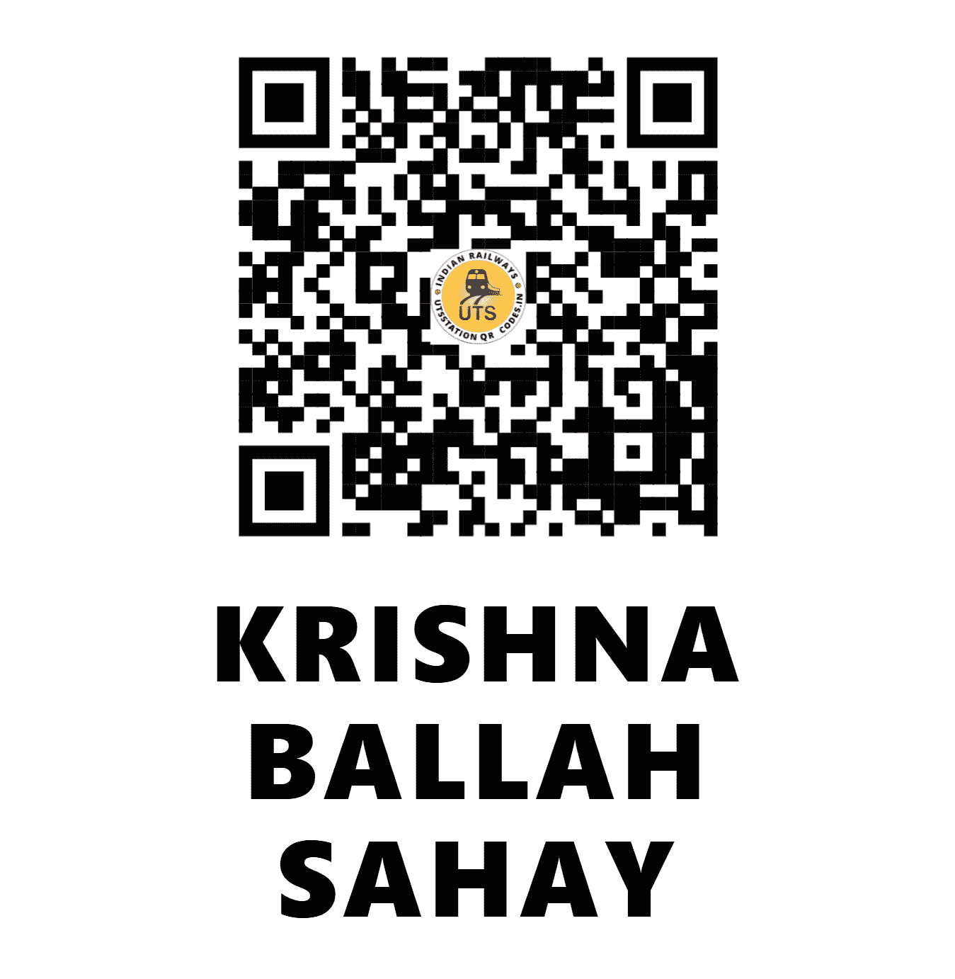 UTS QR Code for KRISHNA BALLAH SAHAY - KBSH (ER - JHARKHAND)
