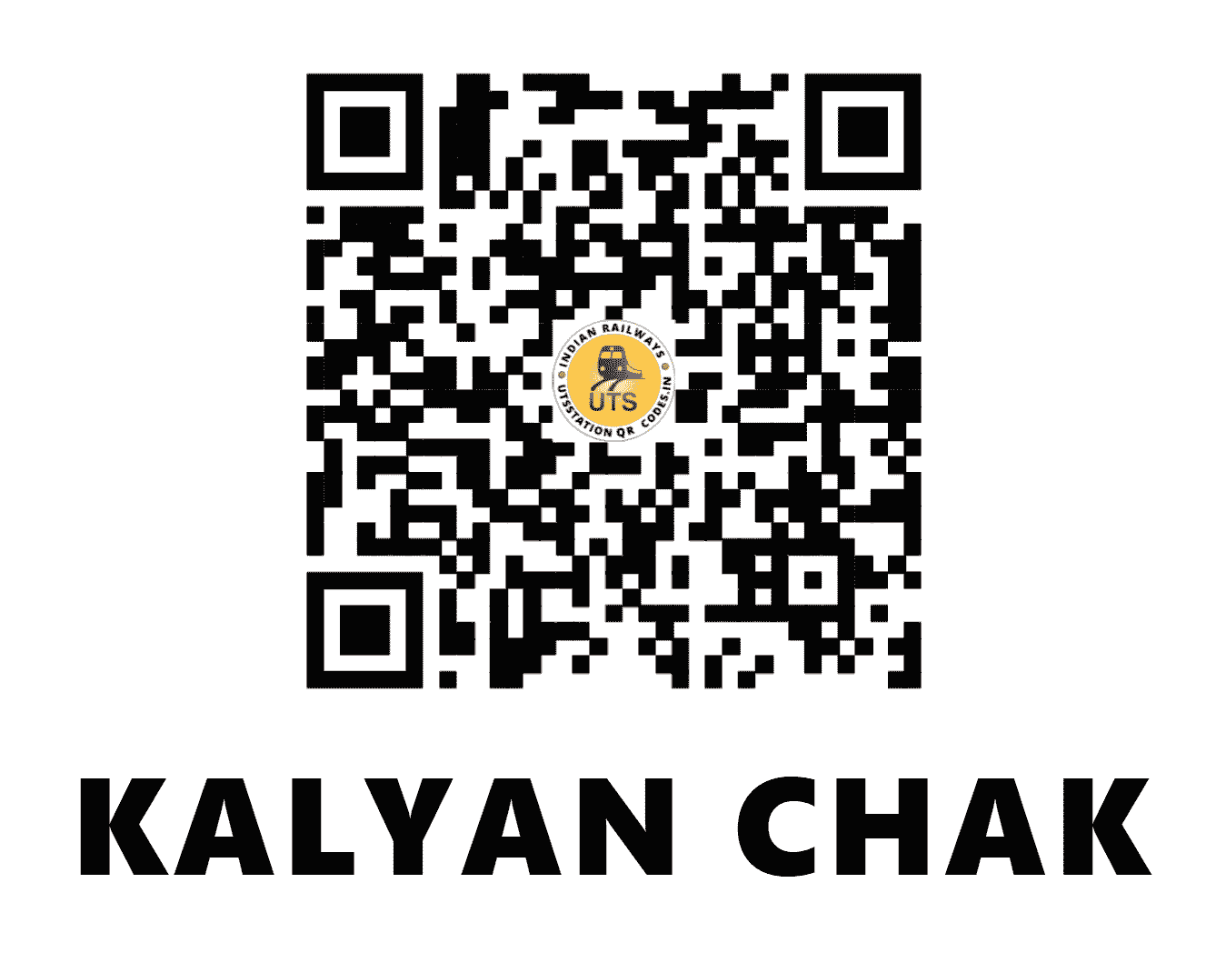 UTS QR Code for KALYAN CHAK - KXE (ER - JHARKHAND)